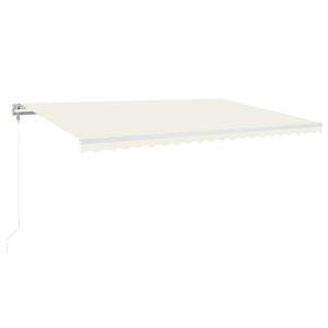 Automatisk markise med vindsensor og LED 500x300 cm kremhvit