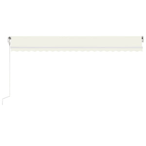 Automatisk markise med vindsensor og LED 500x300 cm kremhvit