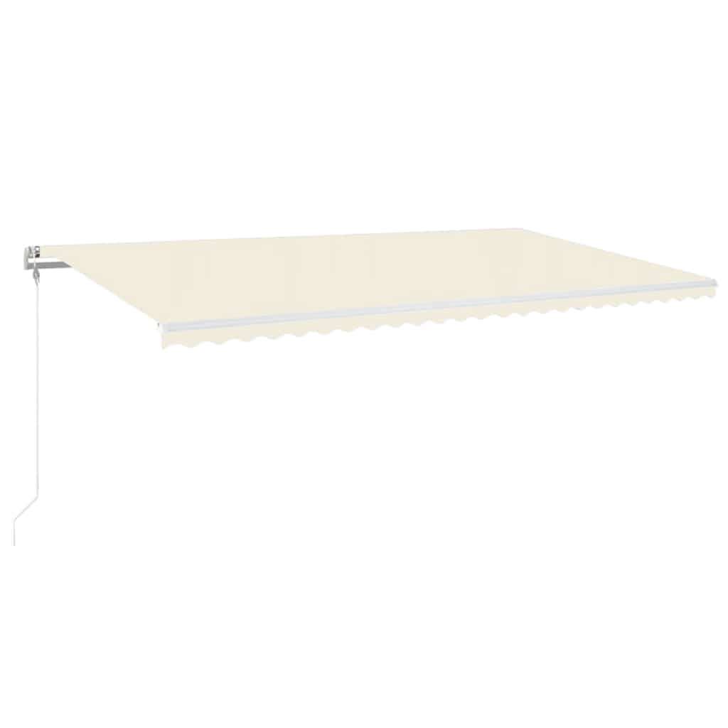 Automatisk markise med vindsensor og LED 600x300 cm kremhvit