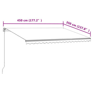 Automatisk uttrekkbar markise 450x350 cm kremhvit
