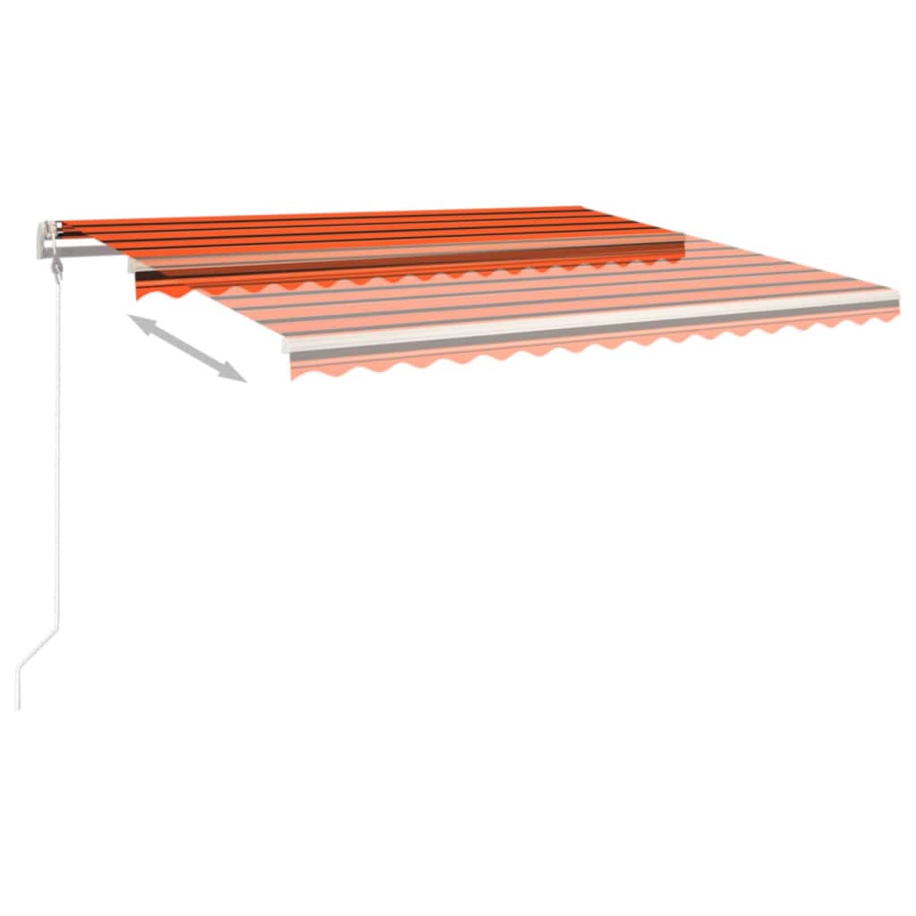 Automatisk uttrekkbar markise 450x350 cm oransje og brun