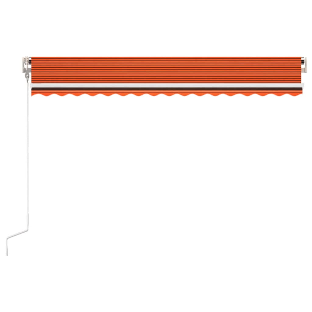 Automatisk uttrekkbar markise 450x350 cm oransje og brun