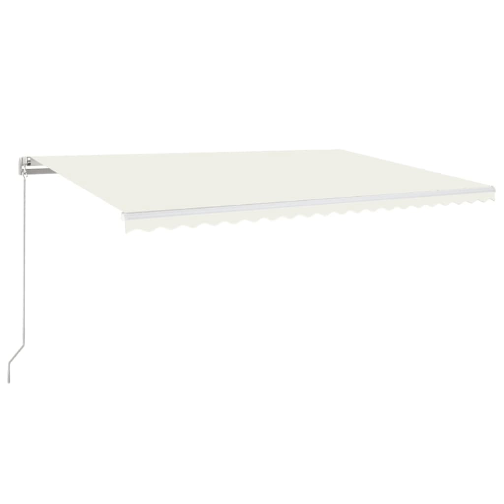 Manuell uttrekkbar markise 500x350 cm kremhvit