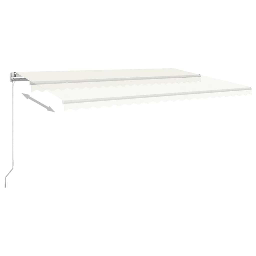 Manuell uttrekkbar markise 500x350 cm kremhvit