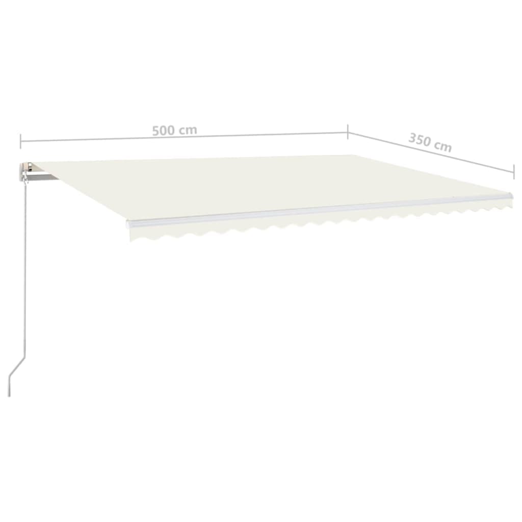 Manuell uttrekkbar markise 500x350 cm kremhvit