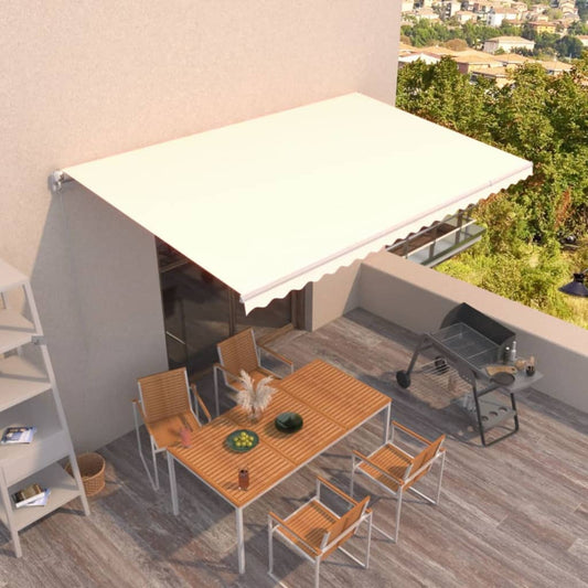 Manual retractable awning 500x350 cm cream white