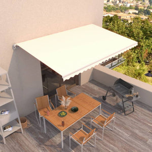 Manuell uttrekkbar markise 500x350 cm kremhvit