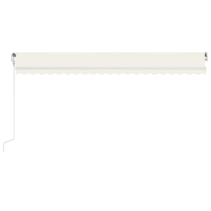 Automatisk markise med vindsensor og LED 500x350 cm kremhvit