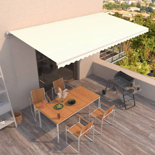 Manual retractable awning 600x350 cm cream white