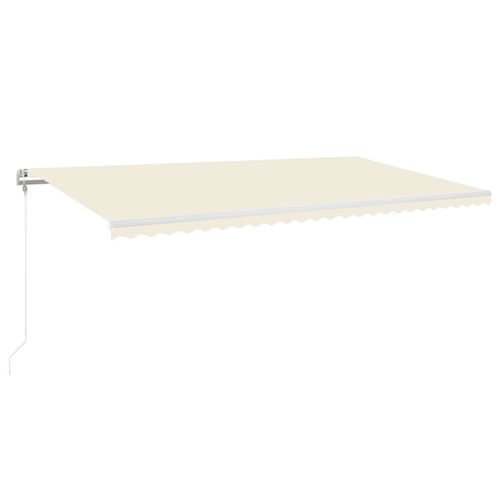 Automatisk uttrekkbar markise 600x350 cm kremhvit