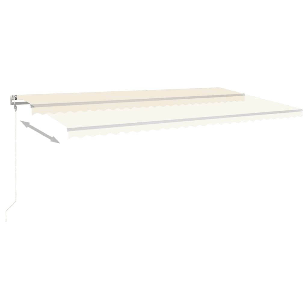 Automatisk uttrekkbar markise 600x350 cm kremhvit