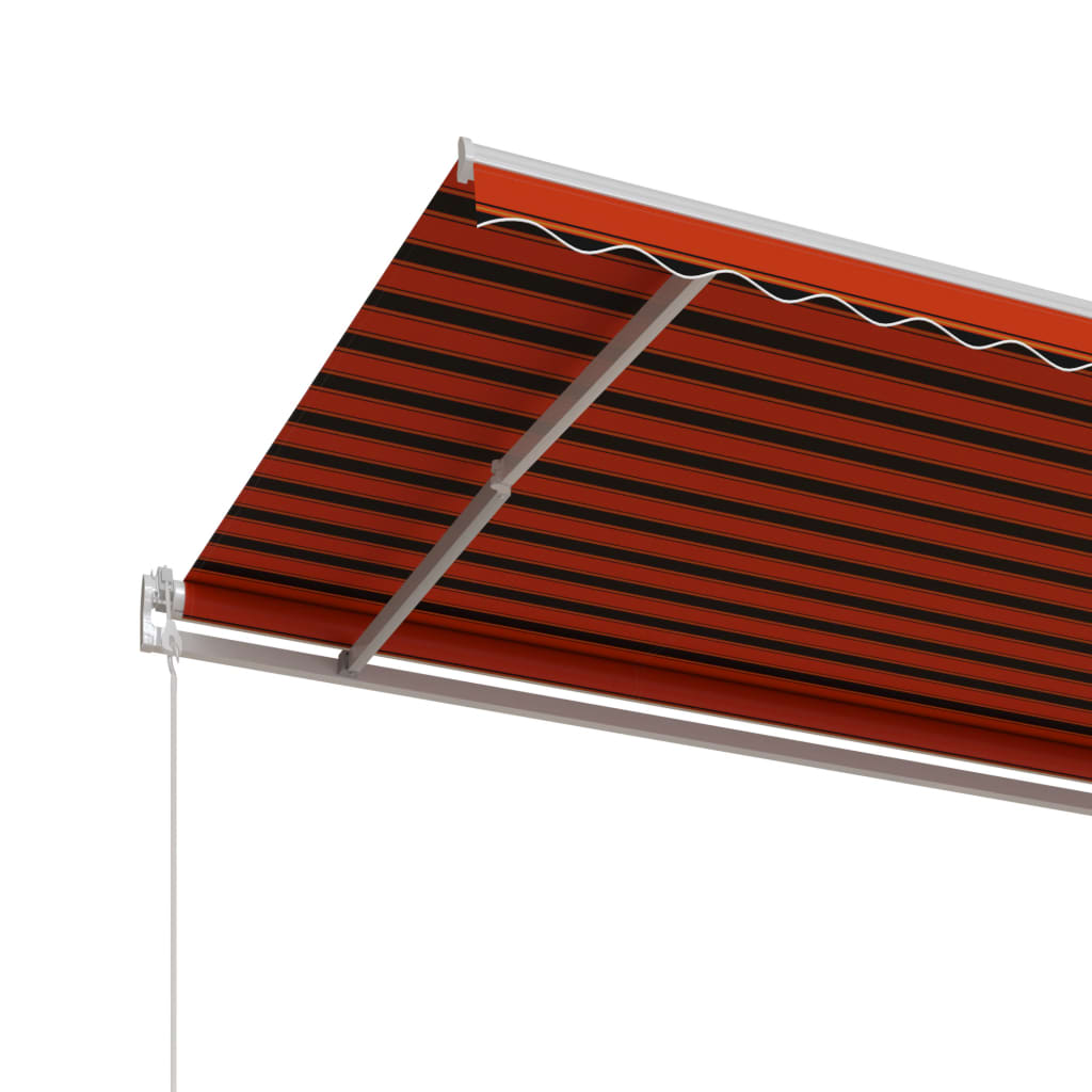 Automatisk uttrekkbar markise 600x350 cm oransje og brun