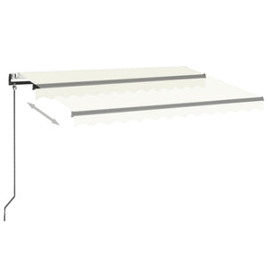 Automatisk markise med LED og vindsensor 350x250 cm kremhvit