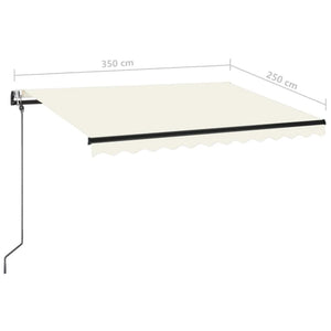 Automatisk markise med LED og vindsensor 350x250 cm kremhvit