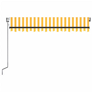 Automatisk markise med LED og vindsensor 350x250 cm gul/hvit
