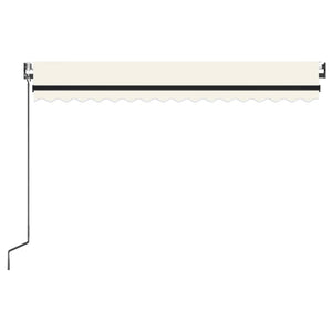 Automatisk markise med vindsensor og LED 450x300 cm kremhvit