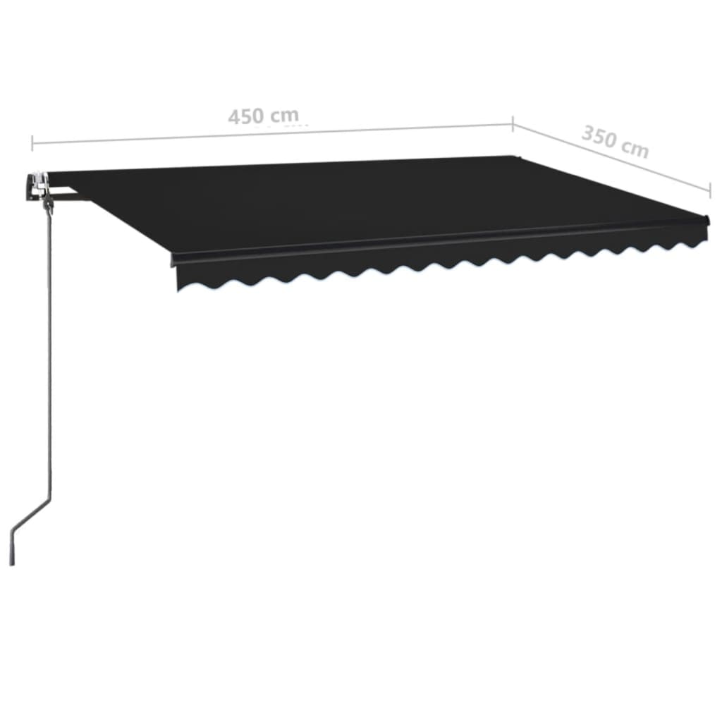 Automatisk uttrekkbar markise 450x350 cm antrasitt