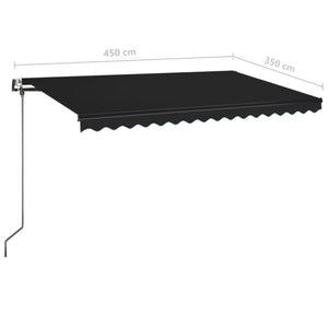 Automatisk uttrekkbar markise 450x350 cm antrasitt
