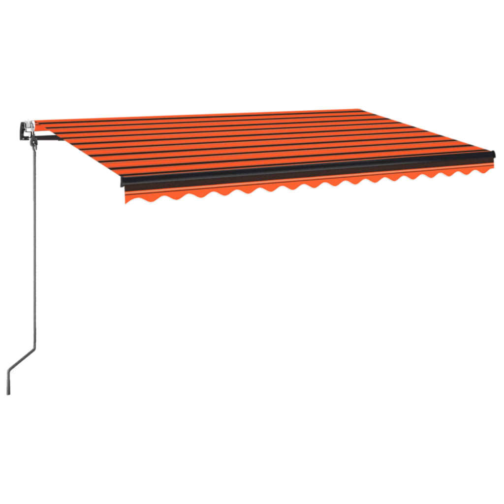 Automatisk uttrekkbar markise 450x350 cm oransje og brun