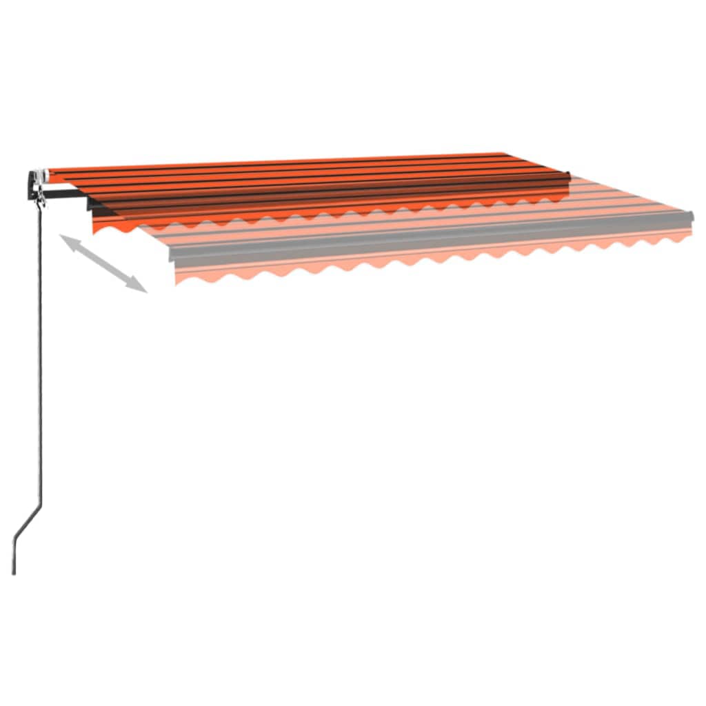 Automatisk uttrekkbar markise 450x350 cm oransje og brun