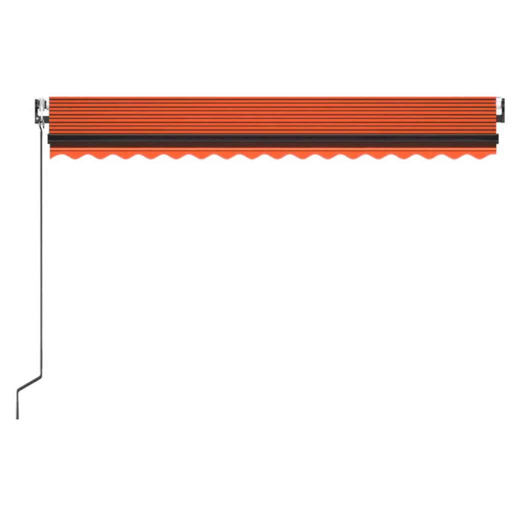 Automatisk uttrekkbar markise 450x350 cm oransje og brun