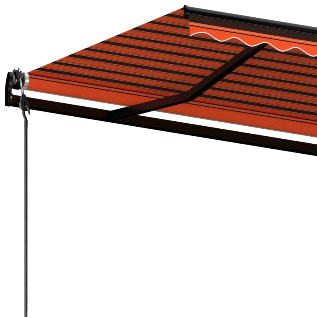 Automatisk uttrekkbar markise 450x350 cm oransje og brun