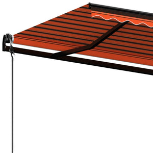 Automatisk uttrekkbar markise 450x350 cm oransje og brun