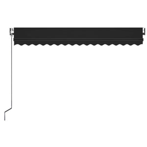 Automatisk markise med vindsensor og LED 450x350 cm antrasitt