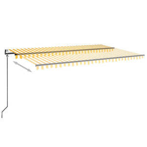 Automatisk uttrekkbar markise 500x350 cm gul og hvit