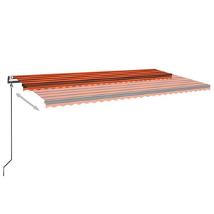 Automatisk uttrekkbar markise 600x350 cm oransje og brun