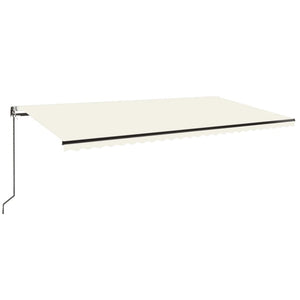 Automatisk markise med vindsensor og LED 600x350 cm kremhvit
