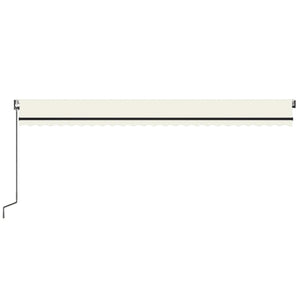 Automatisk markise med vindsensor og LED 600x350 cm kremhvit