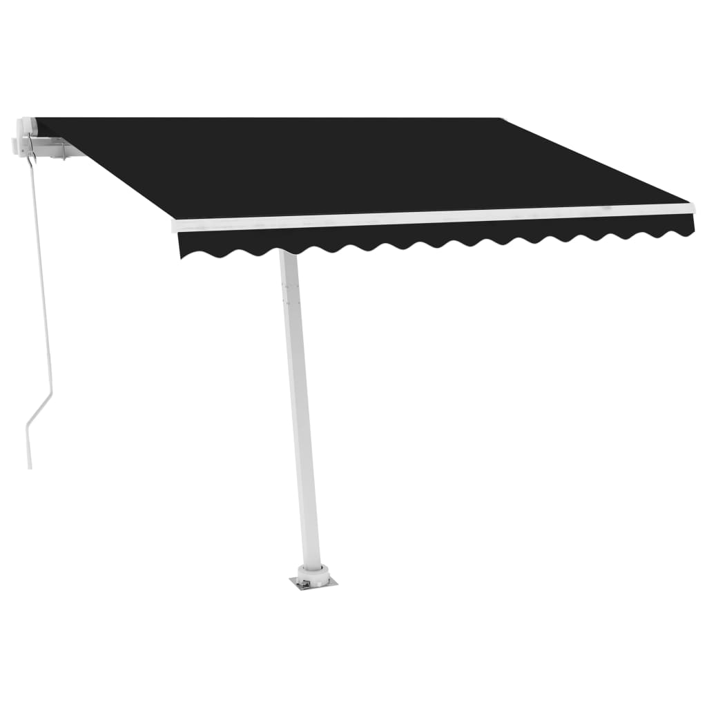 Manual retractable awning with LED 300x250 cm anthracite