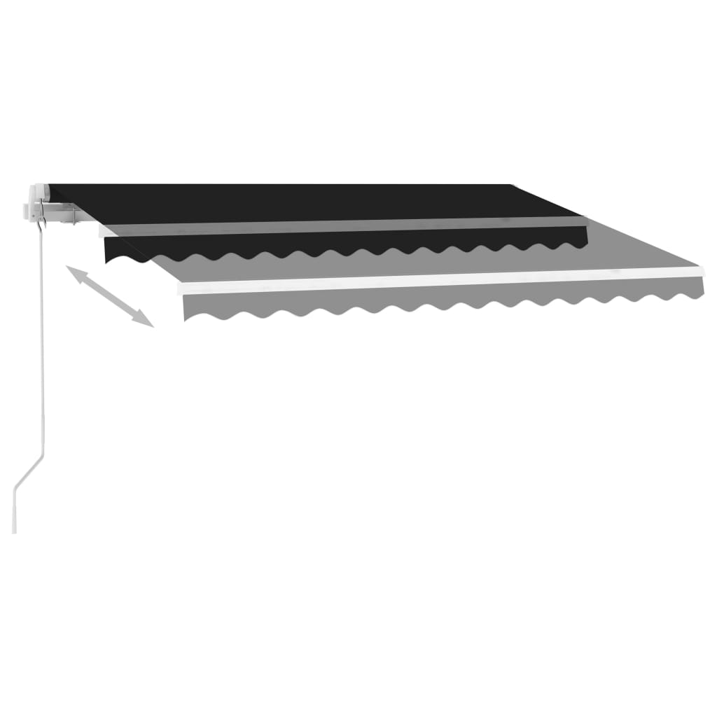 Manual retractable awning with LED 300x250 cm anthracite