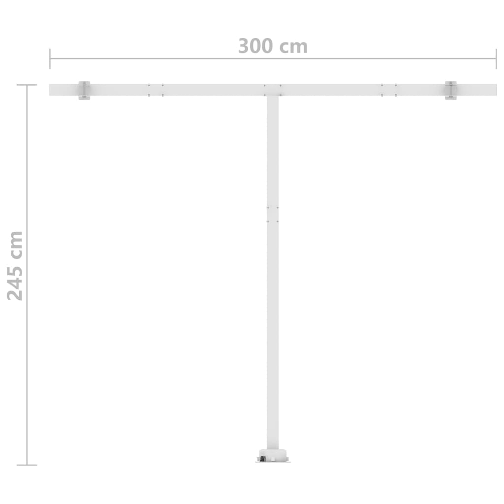 Manual retractable awning with LED 300x250 cm anthracite