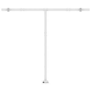Manual retractable awning with LED 350x250 cm blue and white