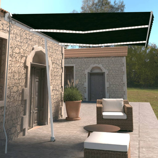 Manual retractable awning with LED 350x250 cm anthracite