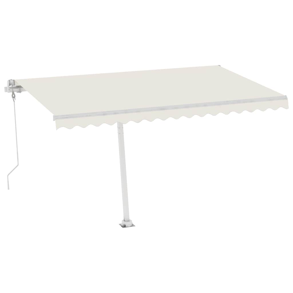 Automatisk markise med vindsensor og LED 400x300 cm kremhvit