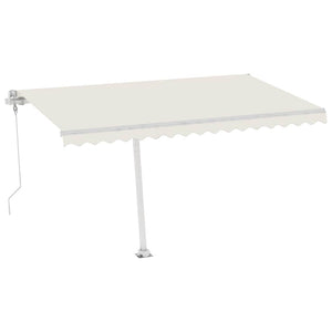 Automatisk markise med vindsensor og LED 400x300 cm kremhvit