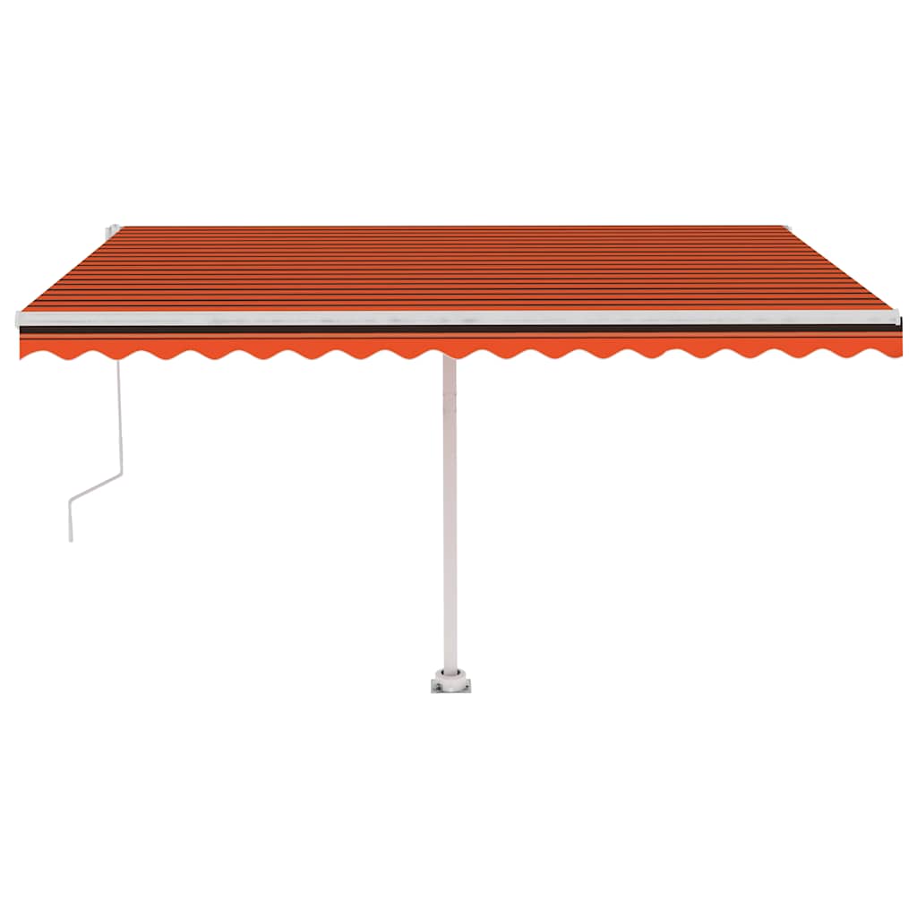 Automatisk markise med vindsensor og LED 400x300cm oransje brun