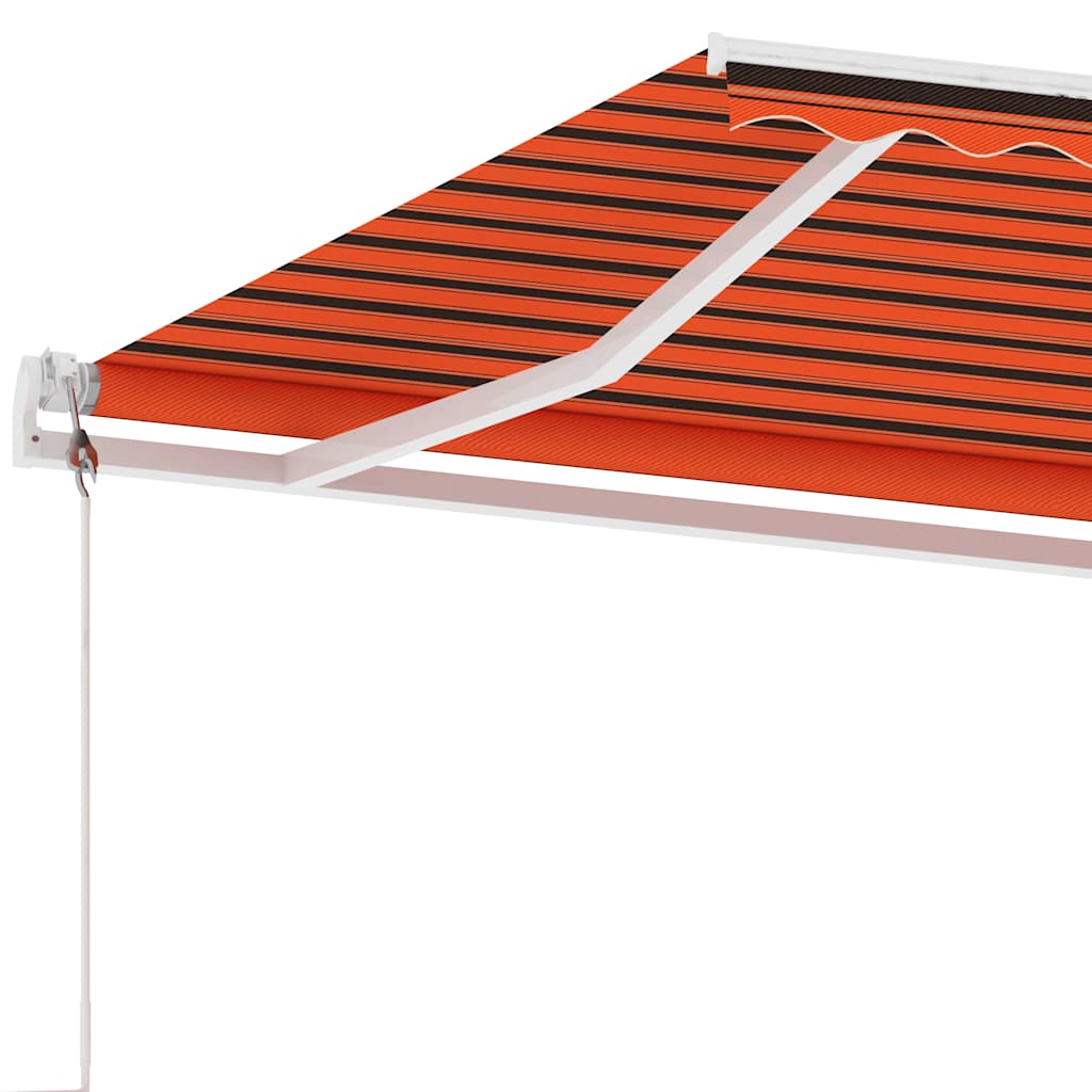 Automatisk markise med vindsensor og LED 400x300cm oransje brun
