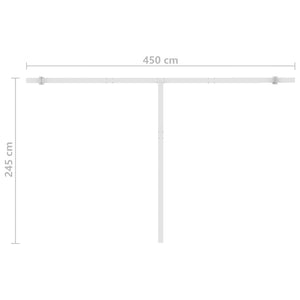 Automatisk markise med vindsensor og LED 450x300 cm antrasitt