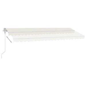 Frittstående automatisk markise 500x300 cm kremhvit