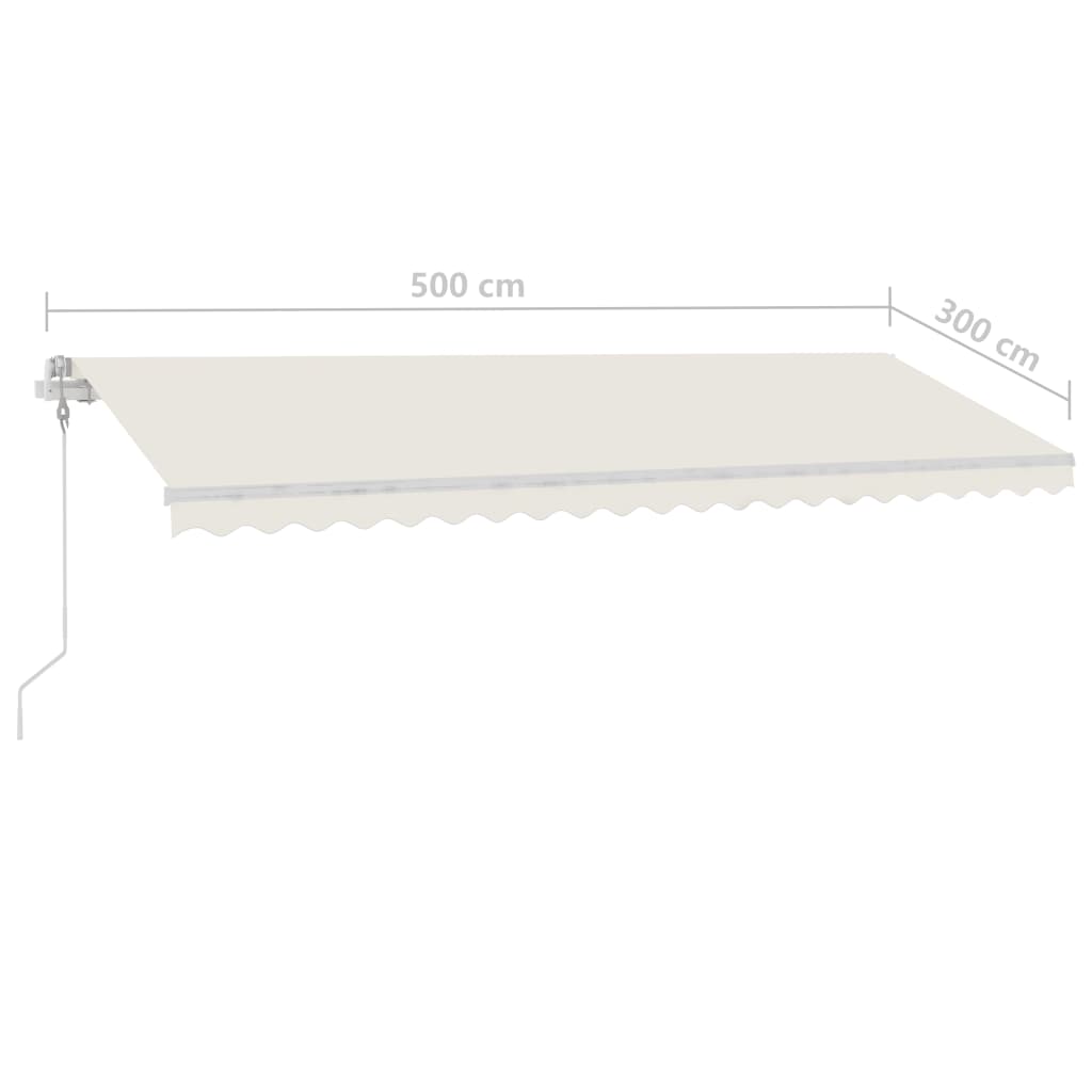 Frittstående automatisk markise 500x300 cm kremhvit