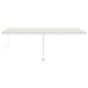 Automatisk markise med vindsensor og LED 600x300 cm kremhvit