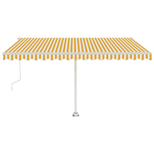 Automatisk markise med vindsensor og LED 400x350 cm gul og hvit