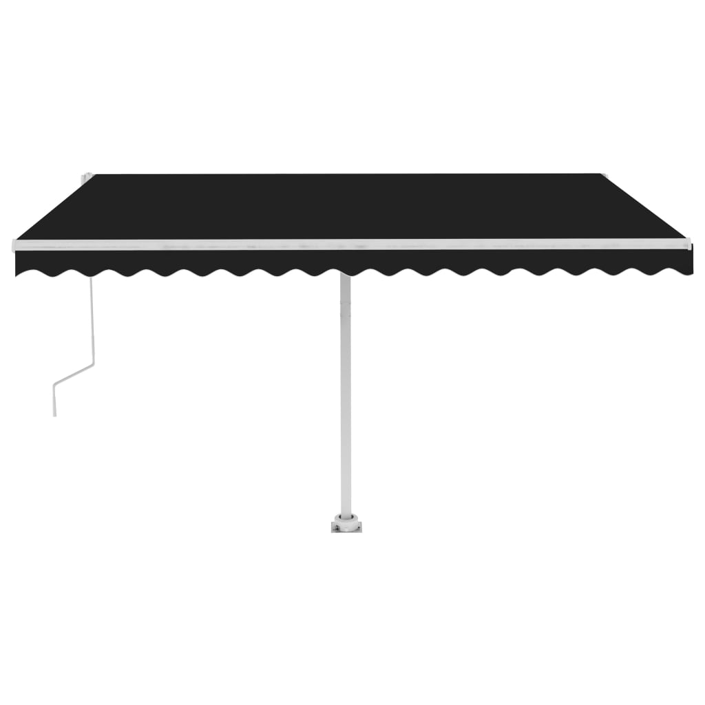 Automatisk markise med vindsensor og LED 400x350 cm antrasitt