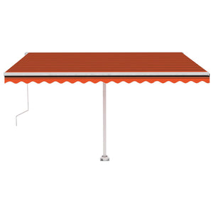 Automatisk markise med vindsensor og LED 400x350cm oransje brun