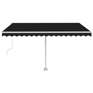 Automatisk markise med vindsensor og LED 450x350 cm antrasitt