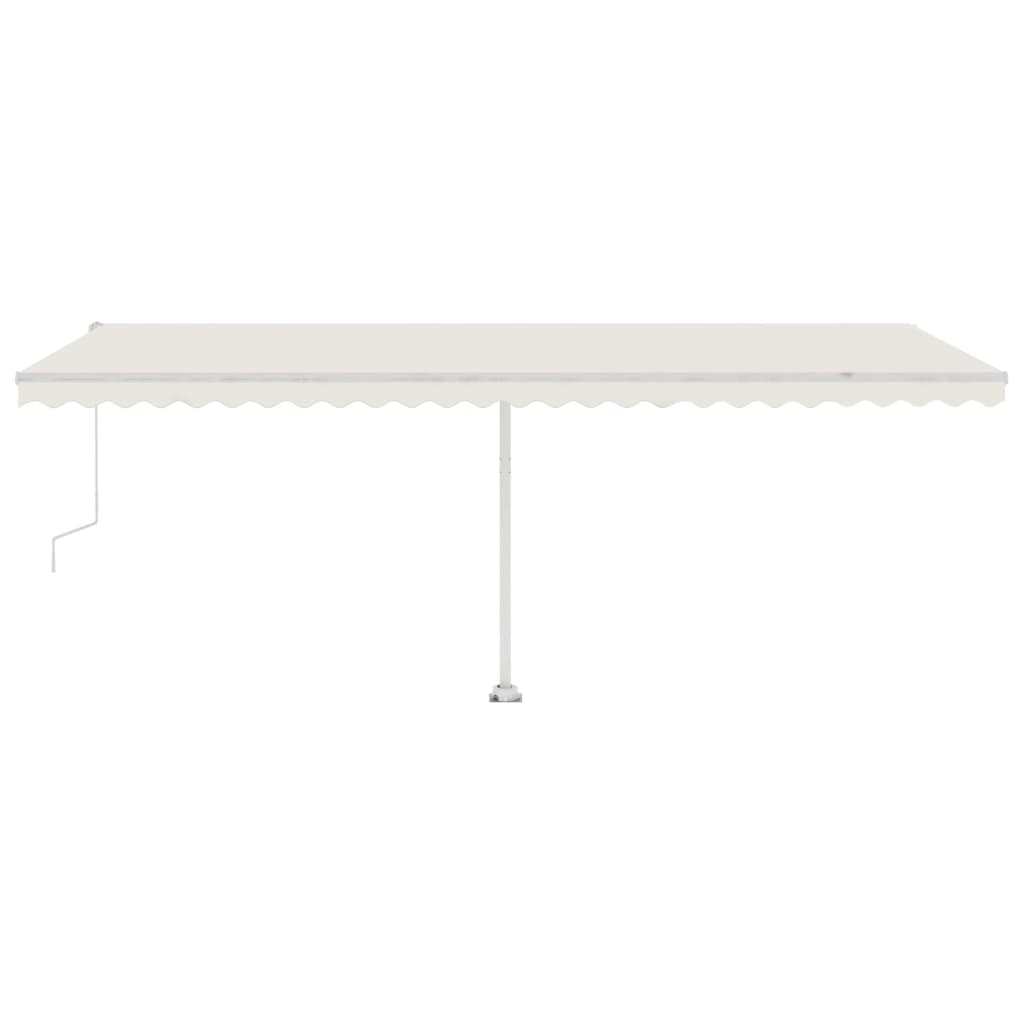 Automatisk markise med vindsensor og LED 600x350 cm kremhvit